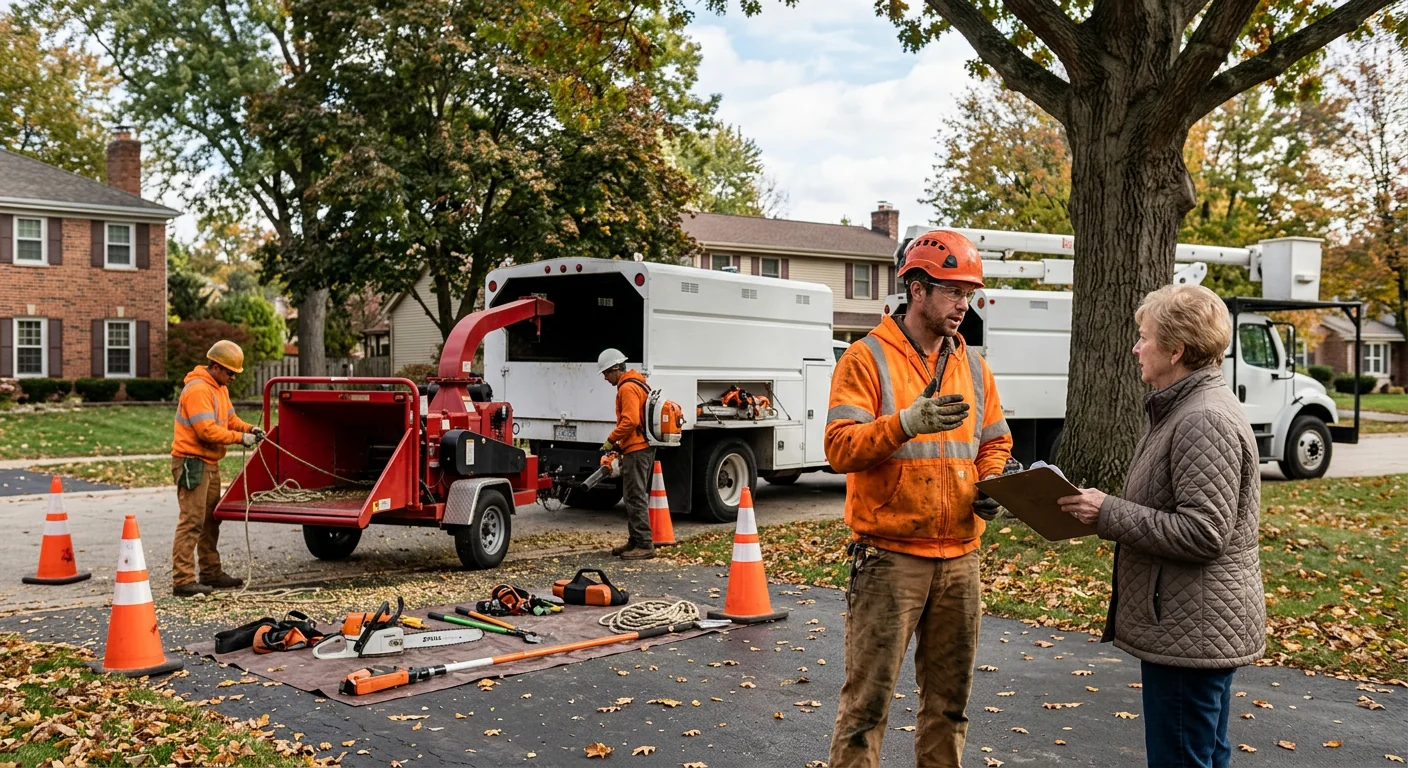 Tree Service equipment ready for customer walkthrough