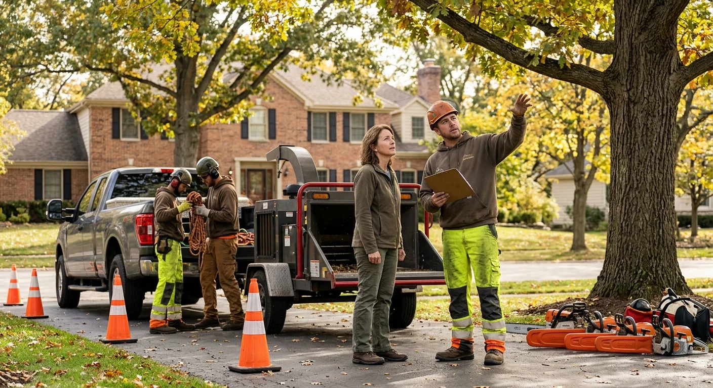 Tree Service equipment ready for customer walkthrough