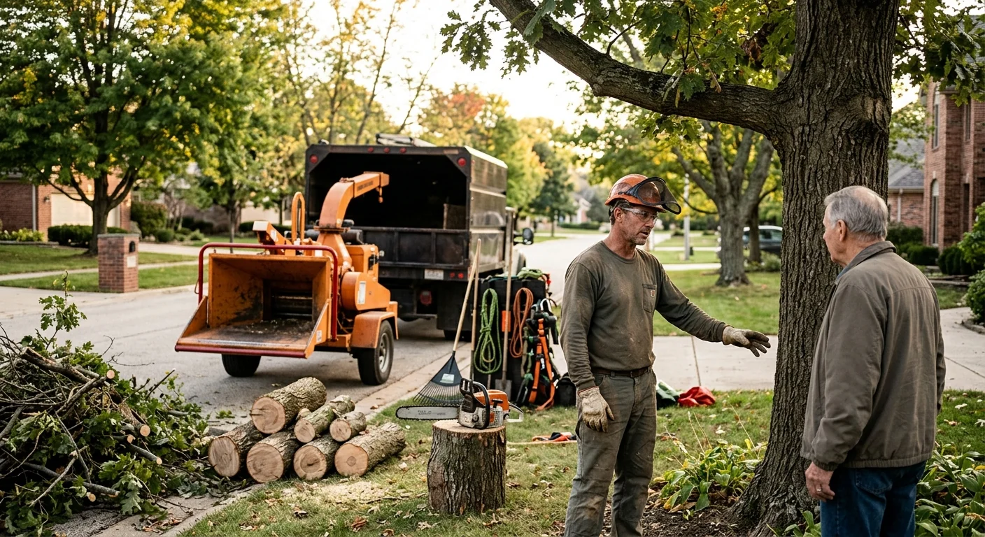 Tree Service equipment ready for customer walkthrough