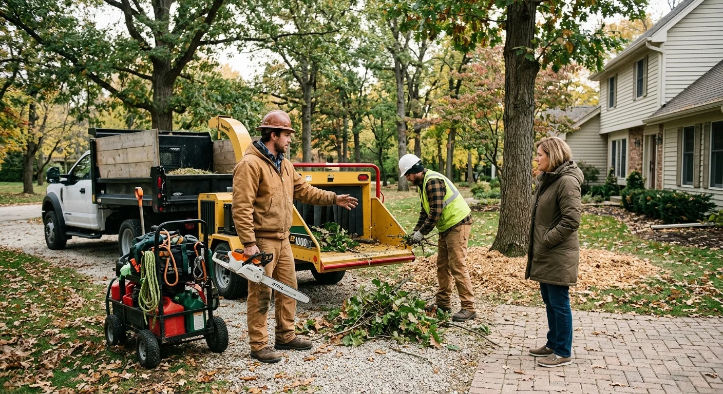 Tree Service equipment ready for customer walkthrough