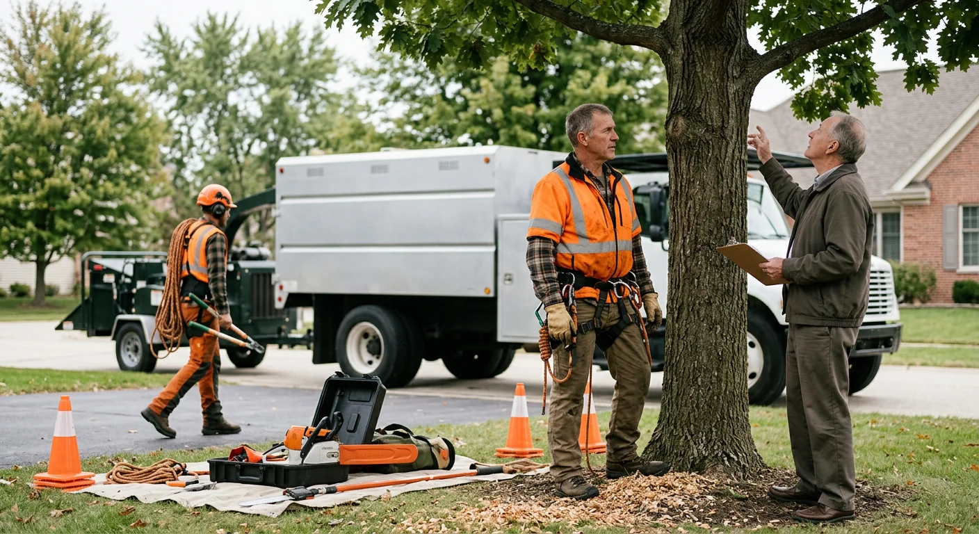 Tree Service equipment ready for customer walkthrough