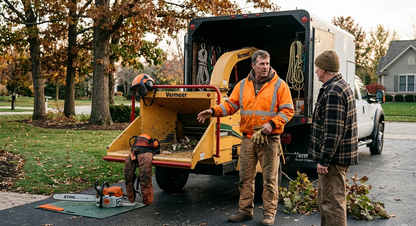 Tree Service equipment ready for customer walkthrough