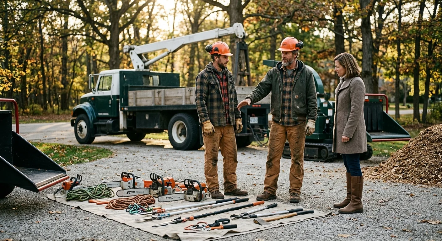 Tree Service equipment ready for customer walkthrough