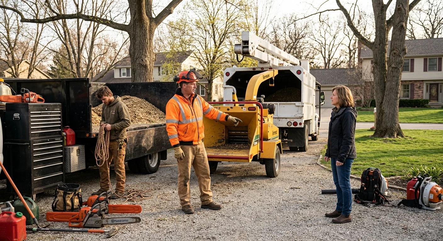 Tree Service equipment ready for customer walkthrough