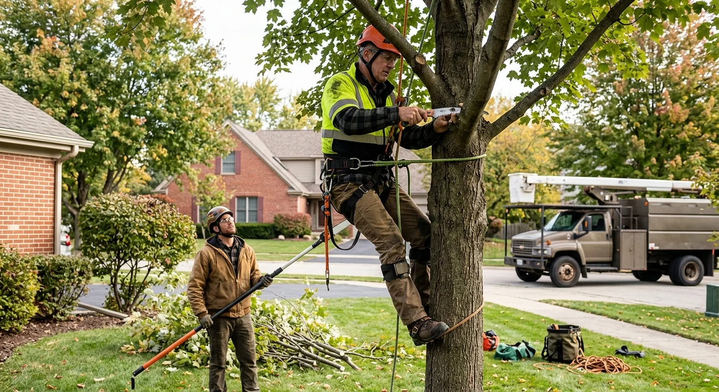Map-style view of tree service coverage across St. Charles neighborhoods