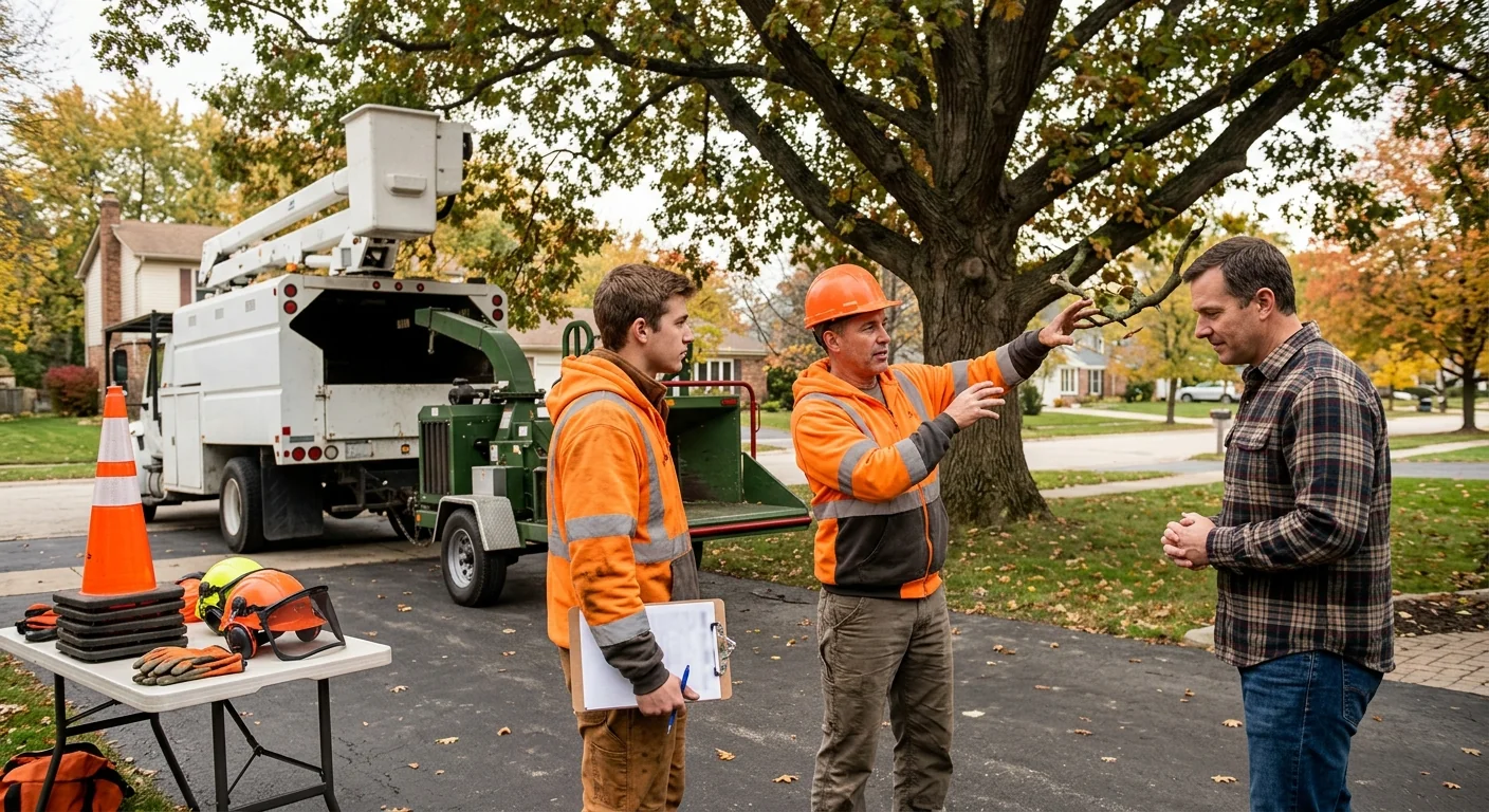 Tree Service equipment ready for customer walkthrough